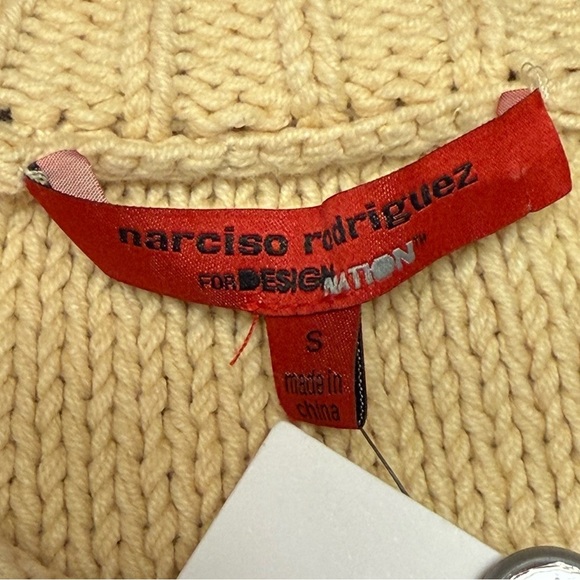 NWT Narciso Rodriguez Gold Beige Cotton Blend Cable Knit Sweater - Size Small - Picture 8 of 15
